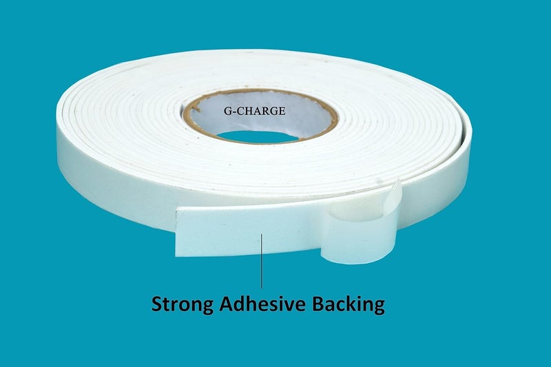 G-Charge Single Sided High Density Self Adhesive Gasket Tape, Weather Stripping Doors and Window Insulation Soundproofing, Foam Sealing Tape White, (1"(W) x 1/8"(T) x 10 Mtr (L), White) - Image 3