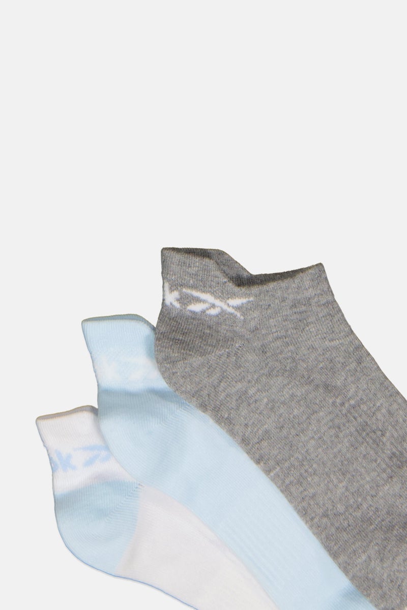 Reebok Women 3 Pairs Brand Logo Invisible Socks, Multicolor - Image 2