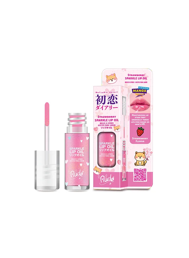 Rude Manga Collection Manga Sparkle Lip Oil - Strawberry