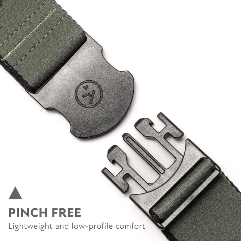 Arcade The Original Unisex Adventure Belt, Repreve Elastic Webbing, Non-Metal Travel Friendly Buckle, Blackwood - Ivy Green - Image 2