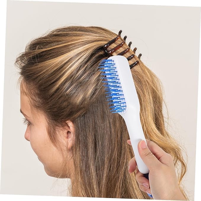 WISHBONE TELESCOPIC COMB Retractable Hair Brush with SelfCleaning Bristles Ergonomic Handle AntiStatic Telescopic Design for All Hair Types and Wigs OneClick Cleaning Hair Comb for Women and MenWHITE - Image 5