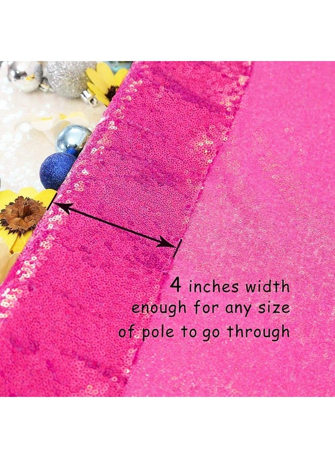 PartyDelight Hot Pink 2Ft X 8Ft Sparkly Sequin Backdrop Curtains 2 Panels For Wedding Party Room Decorations. - Image 5