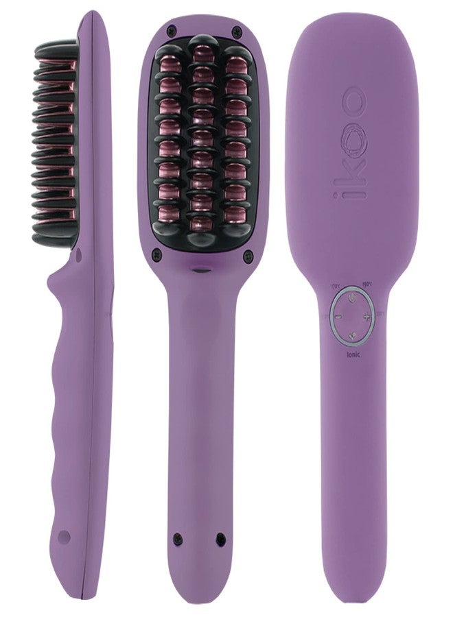 ikoo E-Styler Jet Hair Brush for Women, Straightens, Waves, Smooths & Adds Volume, Ion Thermal & Ceramic with Memory Function, Custom Temperature & Rotating Power Cable, Travel Size - Lavender Macaron - Image 1