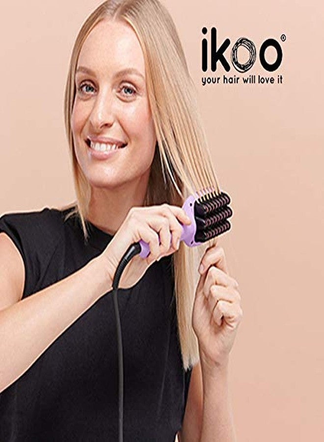 ikoo E-Styler Jet Hair Brush for Women, Straightens, Waves, Smooths & Adds Volume, Ion Thermal & Ceramic with Memory Function, Custom Temperature & Rotating Power Cable, Travel Size - Lavender Macaron - Image 5