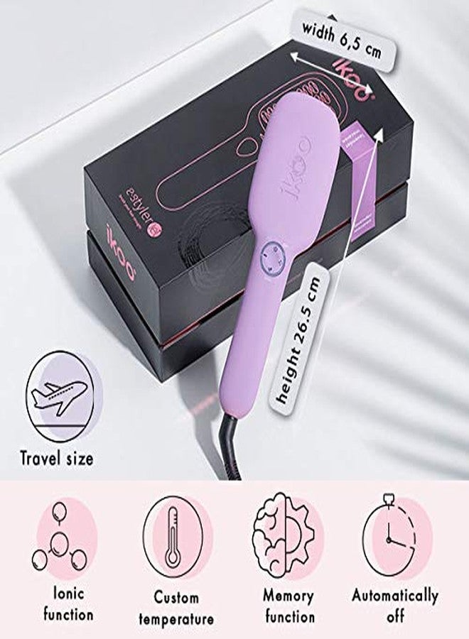 ikoo E-Styler Jet Hair Brush for Women, Straightens, Waves, Smooths & Adds Volume, Ion Thermal & Ceramic with Memory Function, Custom Temperature & Rotating Power Cable, Travel Size - Lavender Macaron - Image 2