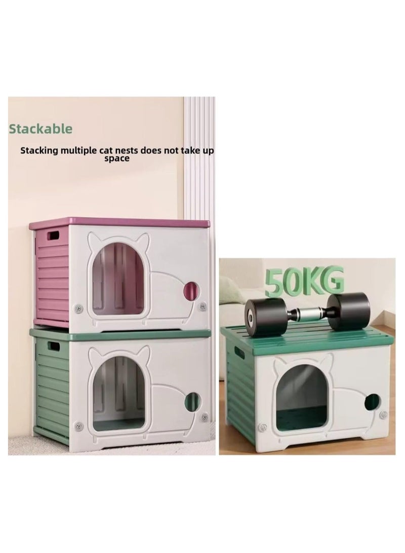 Cat dog House – Indoor/Outdoor Durable Cat Shelter with Cute Design, Easy to Clean, Weather-Resistant .Stray Cats Kitty Shelter .Cave Bed for Cats & Small Pets (54x41x38cm) - Image 5