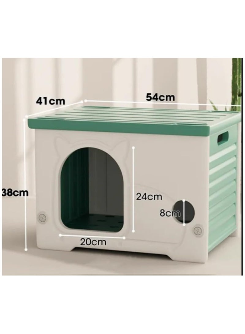 Cat dog House – Indoor/Outdoor Durable Cat Shelter with Cute Design, Easy to Clean, Weather-Resistant .Stray Cats Kitty Shelter .Cave Bed for Cats & Small Pets (54x41x38cm) - Image 4