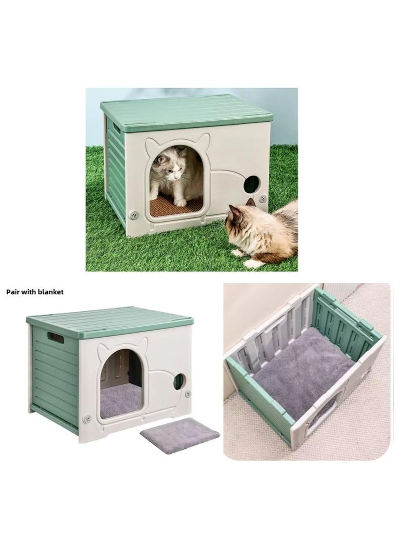 Cat dog House – Indoor/Outdoor Durable Cat Shelter with Cute Design, Easy to Clean, Weather-Resistant .Stray Cats Kitty Shelter .Cave Bed for Cats & Small Pets (54x41x38cm) - Image 2