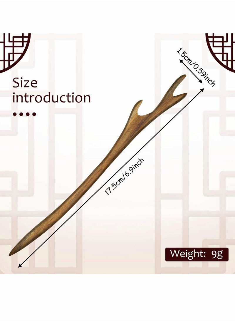 NIBEMINENT - Wooden Hair Sticks Chopstick for Women Bun Maker, Chinese hairpin Pins Long Handmade Chignon Maker Accessories (7 Pieces ) - Image 1
