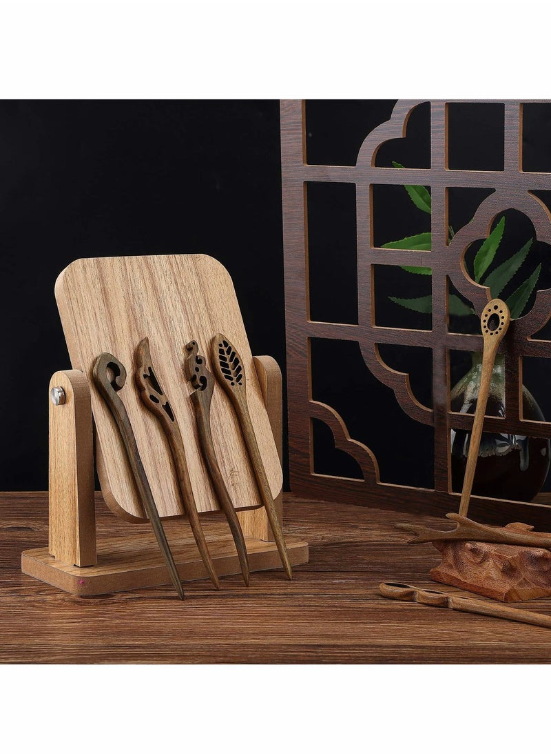 NIBEMINENT - Wooden Hair Sticks Chopstick for Women Bun Maker, Chinese hairpin Pins Long Handmade Chignon Maker Accessories (7 Pieces ) - Image 1
