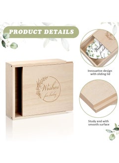 Roowest 50 Pieces Botanical Baby Shower Advice Cards 1 Pack Baby Shower Keepsake Box Wooden Newborn Baby Box Organizer Best Wishes Baby Prediction Cards Baby Advice Cards for Baby Cards for Baby Shower Favors  - Image 3