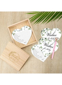 Roowest 50 Pieces Botanical Baby Shower Advice Cards 1 Pack Baby Shower Keepsake Box Wooden Newborn Baby Box Organizer Best Wishes Baby Prediction Cards Baby Advice Cards for Baby Cards for Baby Shower Favors  - Image 4