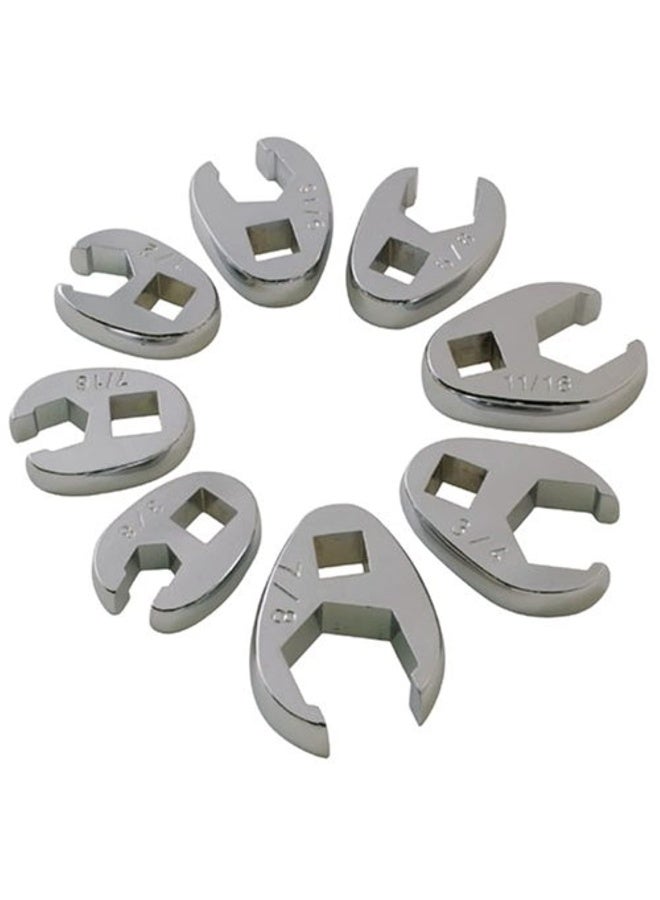 SUNEX TOOLS 9708 3/8-Inch Drive Fractional Crowfoot Flare Nut Wrench Set, 3/8-Inch - 7/8-Inch, Fully Polished, 8-Piece - Image 1