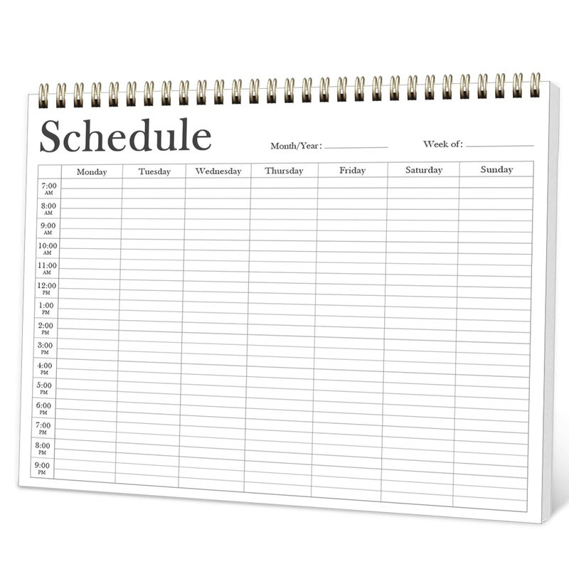 Tuun Fuplan Weekly Schedule Planner - 8.5" x 11" Undated Weekly Planner (Schedule Planner) for Home, Work, School, Projects, 52 Weeks, Black - Image 1