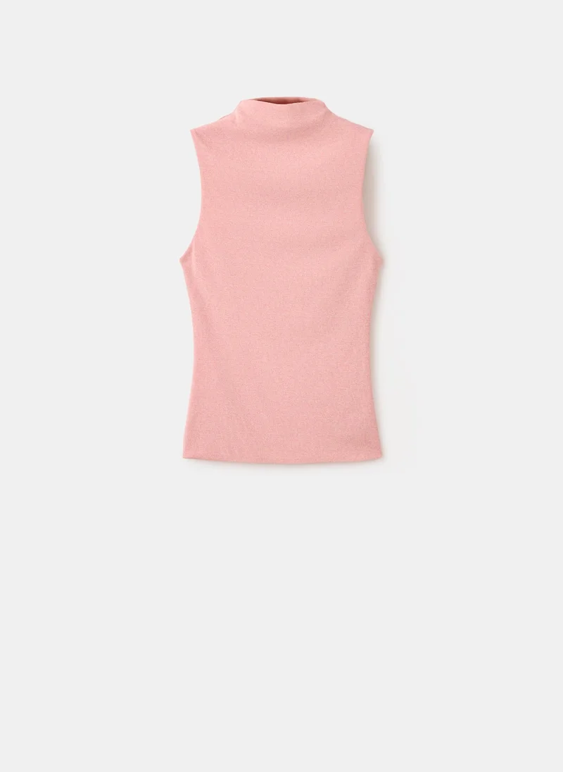 Mango 81-ROSA PASTEL Fitted Fine-Knit Top for Women | Best Price UAE