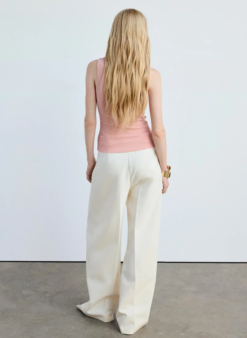 Mango Fitted Fine-Knit Top