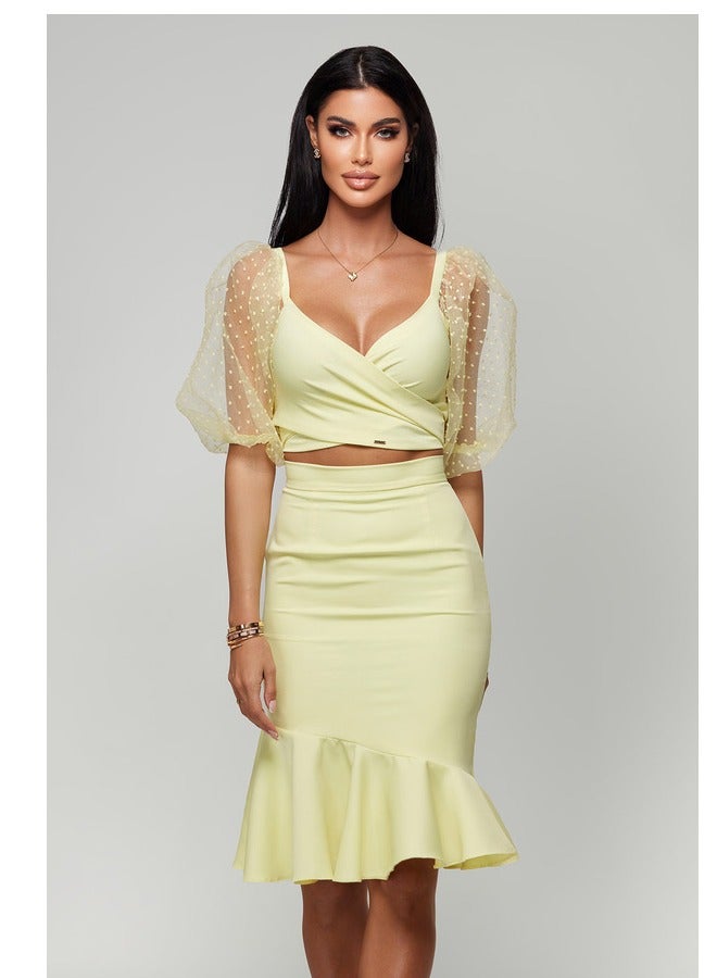 Anita's Promise Set Top & Skirt - Yellow - Image 1