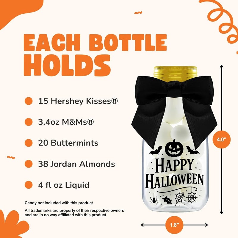 Ethisa Halloween Decorations Plastic Jars – Spooky 12 Pack Candy Containers & Kid Party Favor Jars for Trick or Treat, Haunted House Parties, and Table Centerpieces Decor - Cute Potion Bottles Gift - Image 3