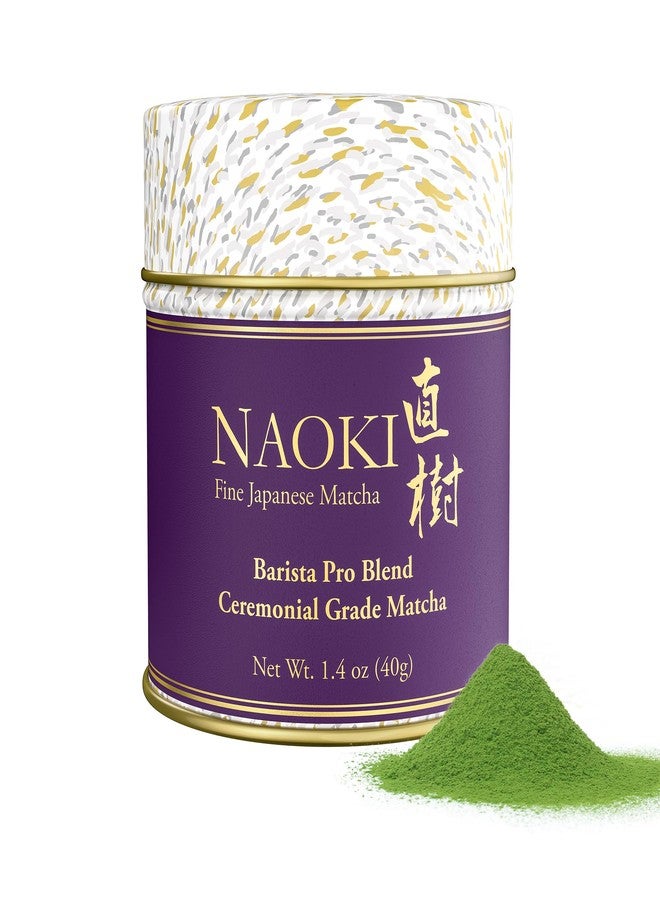 Naoki Matcha Barista Pro Blend Ceremonial Grade Matcha - Authentic Japanese First Harvest Ceremonial Grade Matcha Green Tea Powder from Japan (40g / 1.4oz) - Image 1