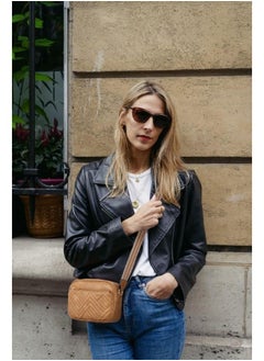 Bostanten BOSTANTEN Quilted Crossbody Bags for Women Vegan Leather Purses Small Shoulder Handbags with Wide Strap Camel Brown  - Image 2