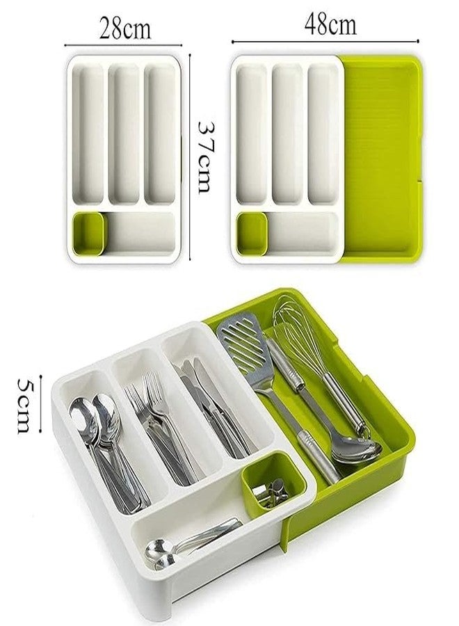 WEGON Drawer Store Organizer Expandable Cutlery Tray (Multi Colour) - Image 2