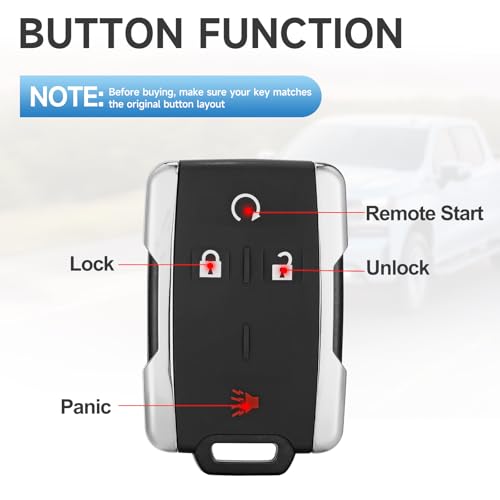 LYFUCESS Key Fob Replacement Fits for Chevy Silverado 1500 2500 HD 3500 HD 2014 2015 2016 2017 2018 2019 2020 Colorado 2015-2021 GMC Sierra 1500 2500 3500 2014-2020 Canyon 2015-2021 Keyless Entry Remote Start - Image 5