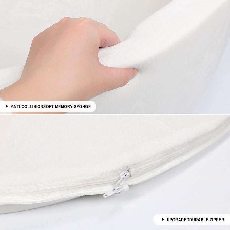 TRENDBOX صندوق كرات تريندبوكس للأطفال، 35x11 بوصة حوض كرات ناعم للأطفال مع غطاء مخملي قابل للغسل (الكرات غير مشمولة) - أبيض - Image 5