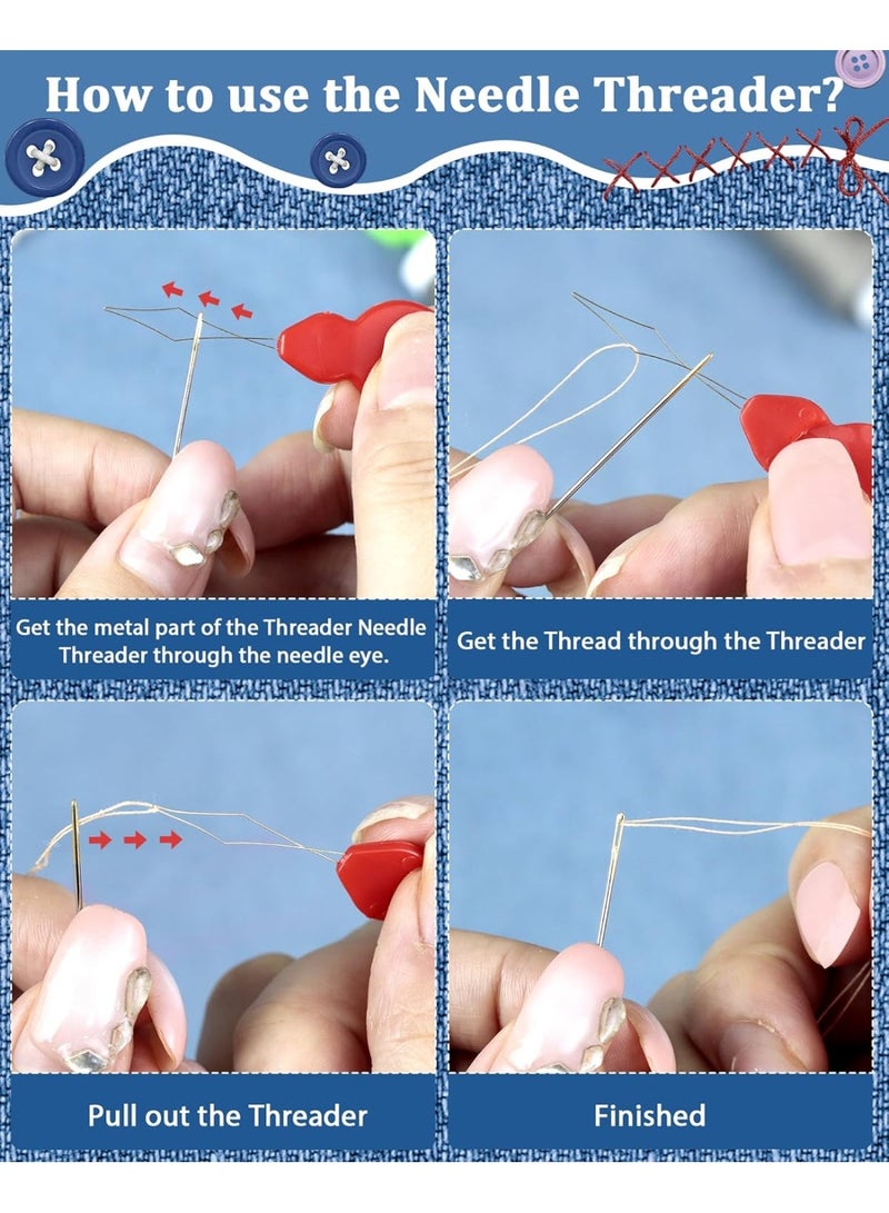 Complete Sewing Kit for Mothers, Grandmas, Women, Wives, Teen Girls, Beginners, Travelers – Portable Home and Travel Sewing Supplies Set with Assorted Color Threads, 30 Needles of Various Sizes, Small Thread Snips, Flexible Measuring Tape, Thimble Finger Protector, Needle Threader, Durable Transparent Plastic Case for Home, Dorm Room, Office, Quick Clothing Repairs, DIY Sewing Projects, Mother’s Day Gifts, Practical and Compact Sewing Accessories - Image 3