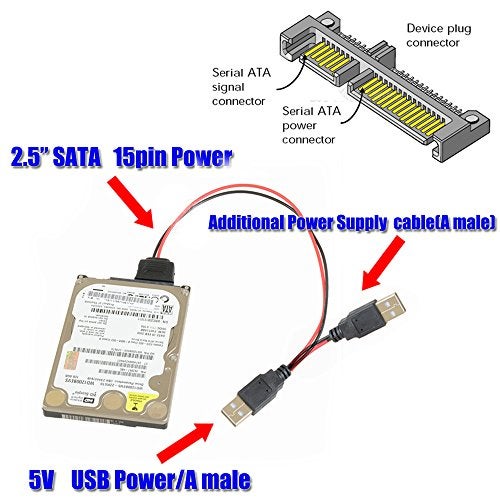 SUPERPLUS 40cm USB to SATA Power Cable for 2.5" SATA HDD - Image 4