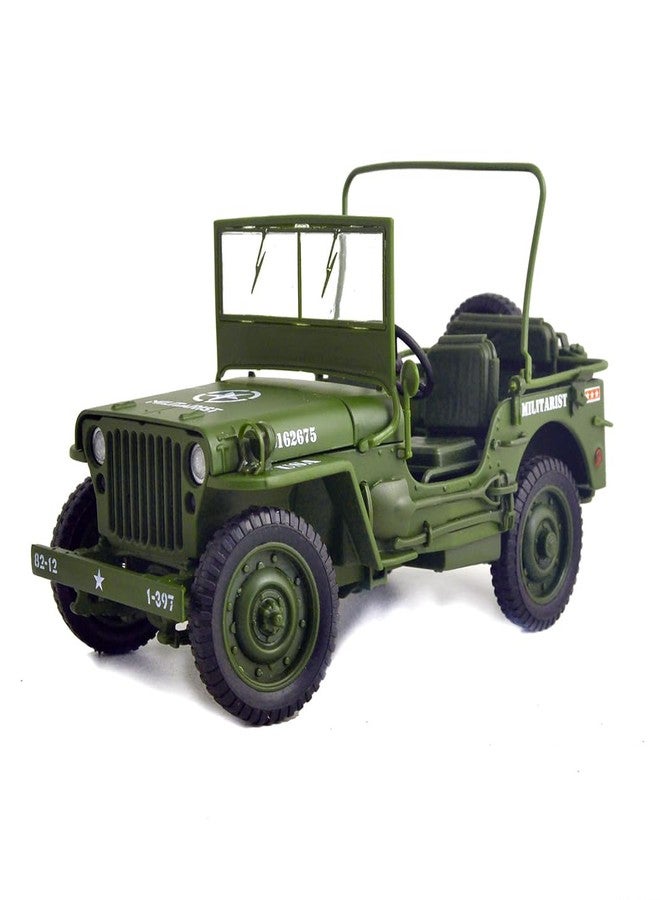 Ailejia Classic Military Truck 1:24 Scale Pretend Play Armored Old Style USA Army Vehicle Diecast Model Collectors Toy Car Great Gift for Children Boys Girls (Military Car) - Image 1