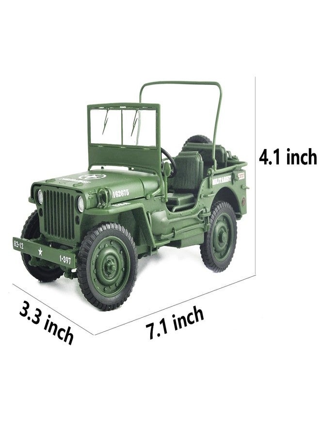 Ailejia Classic Military Truck 1:24 Scale Pretend Play Armored Old Style USA Army Vehicle Diecast Model Collectors Toy Car Great Gift for Children Boys Girls (Military Car) - Image 3