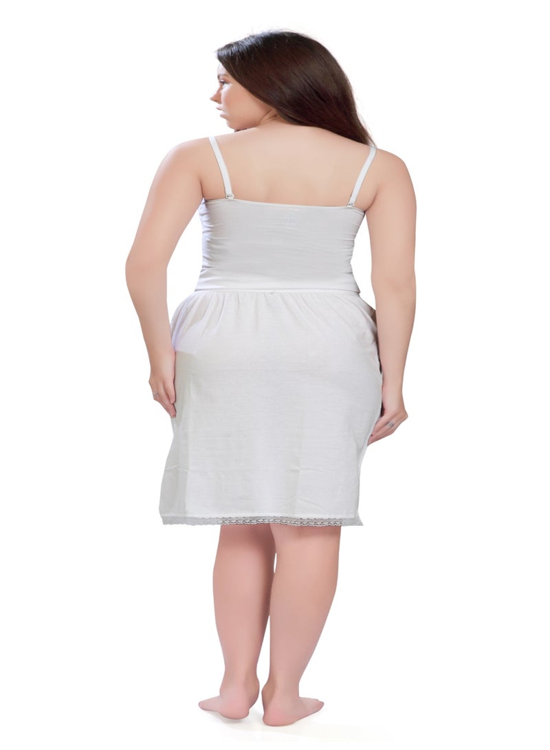 mybody Women’s White Cotton Underskirt – Inner Slip with Lace Trim – Sizes S to 3XL  - Image 4