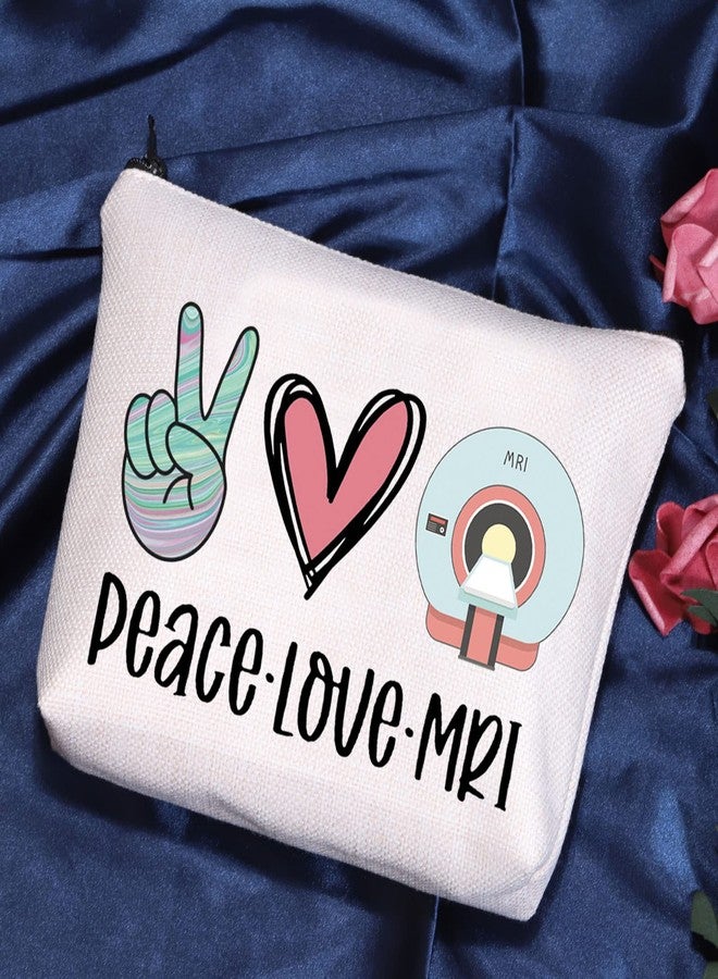 POFULL MRI Tech Gift Radiology Gift Peace Love MRI Cosmetic Bag Rad Tech Gift (MRI bag) - Image 2