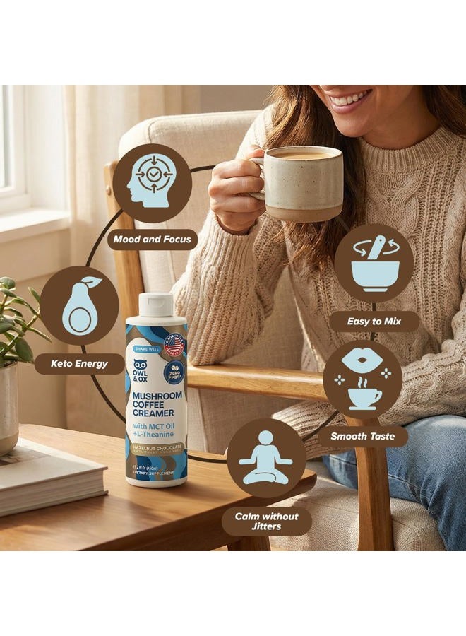 Owl & Ox Mct Oil Mushroom Coffee Cream by | L Theanine, Nootropic, Vegan, Sugar Free, Dairy Free, Adaptogens, Plant Based & Keto Compatible, Flavor - Image 2