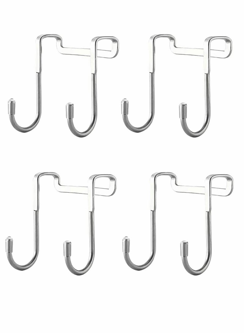 Y&D 4Pack Over Cabinet Hook Double S Shaped Drawer Hanger Stainless Steel Heavy Duty Hooks for Kitchen Closet Bathroom Wardrobe Door to Hang Clothes Towels - Image 1