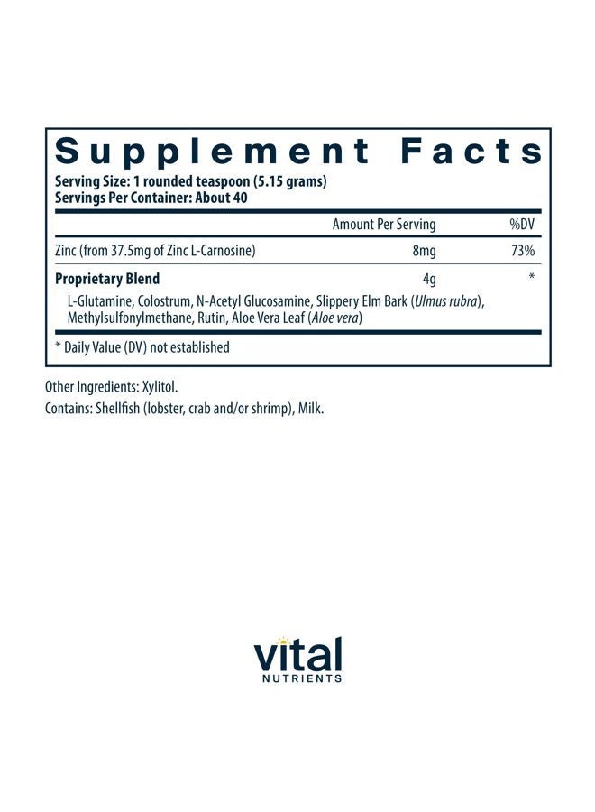 Vital Nutrients GI Repair Powder | Leaky Gut Powder with L Glutamine and Zinc | Digestive Enzyme Supplement to Support Gut Health and Digestion | Gluten Free | 40 Servings - Image 2