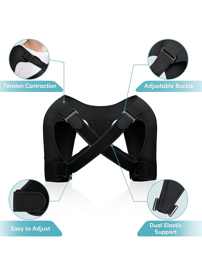 Polish'D Double Shoulder Support Shoulder Wrap Protector Shoulder Strap Brace, Adjustable Shoulder Support Brace, Shoulder Support for Pain Relief & Injury Preventio for Men and Women - Image 3