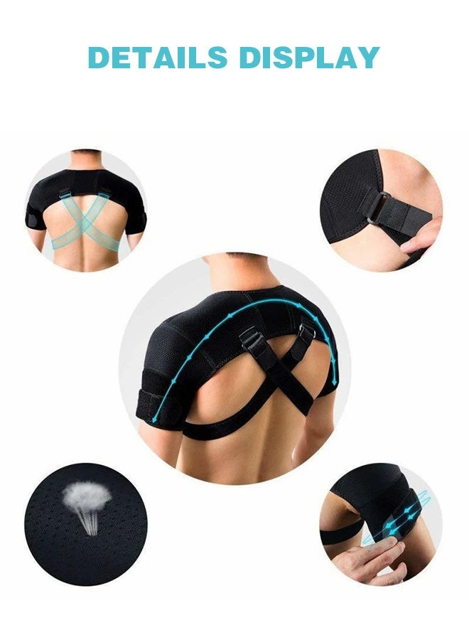 Polish'D Double Shoulder Support Shoulder Wrap Protector Shoulder Strap Brace, Adjustable Shoulder Support Brace, Shoulder Support for Pain Relief & Injury Preventio for Men and Women - Image 2