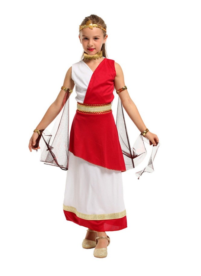 Al Aoyama girls cosplay masquerade dress Egyptian male pharaoh costume ancient Greek female queen robe with Headband for Toddler Little Girls  - Image 1
