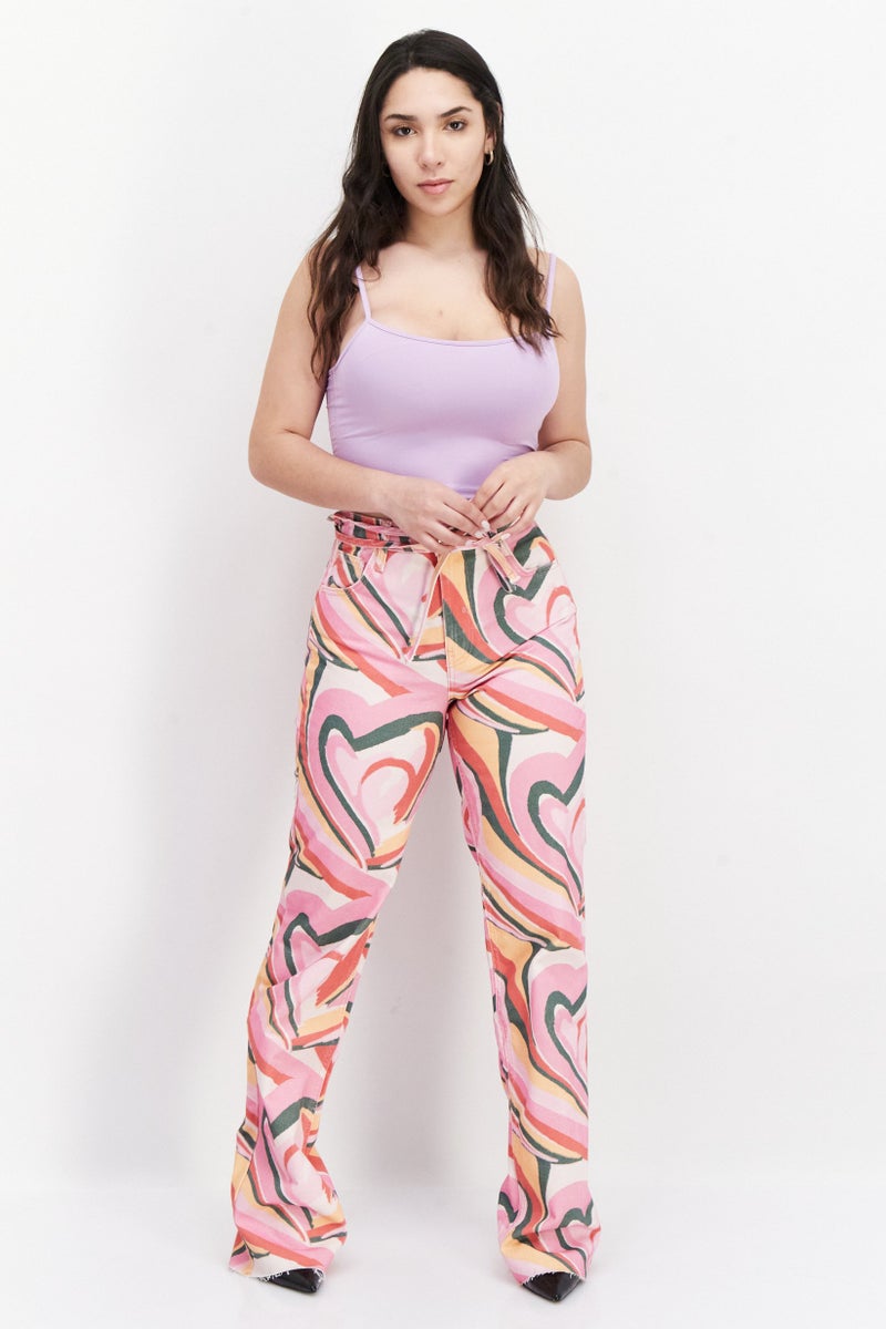 RIVER ISLAND Women Fashion Fit Abstract Long Denim Jeans, Multicolor - Image 3