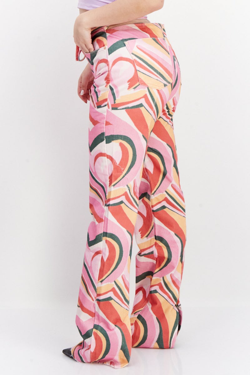 RIVER ISLAND Women Fashion Fit Abstract Long Denim Jeans, Multicolor - Image 4