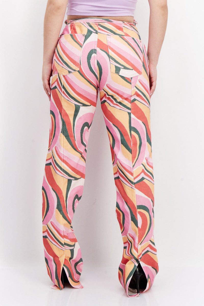 RIVER ISLAND Women Fashion Fit Abstract Long Denim Jeans, Multicolor - Image 2
