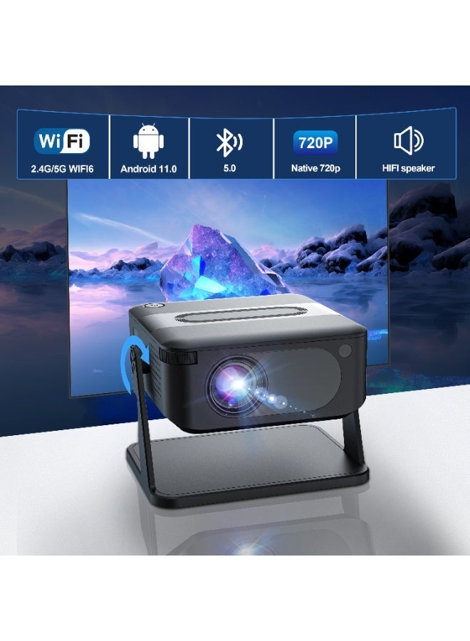 Xnano HA109 Mini Projector, Portable Projector 4K Support Compatible with iOS/Android/Windows/TV Stick/USB/HDMI - Image 1