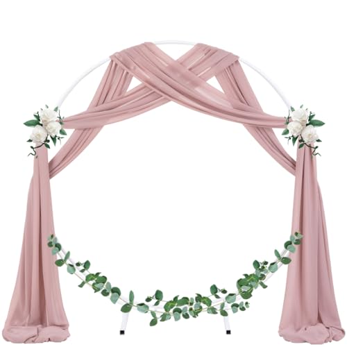 Socomi Wedding Arch Draping Fabric 1 Panel 29 x 19Ft Dusty Rose Sheer Chiffon Curtain Drapes 6 Yards for Wedding Ceremony Birthday Party Decoration - Image 3
