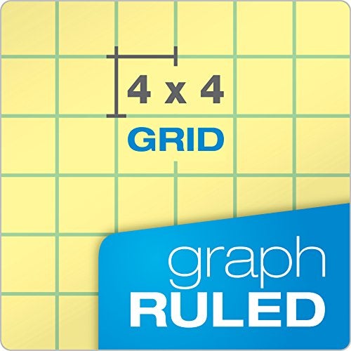 Ampad AMP22143 Gold Fibre Graph Pad, Quad-Ruled, Canary, 50 Sheets (Pack of 1) - Image 2