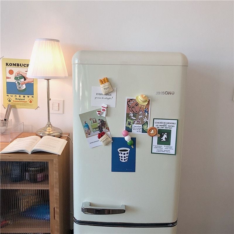 * Beautiful Little Aunt * Refrigerator Sticker Three-Dimensional Creative Magnetic Paste Simulation Food Bread Message Sticker Magnet - Image 5