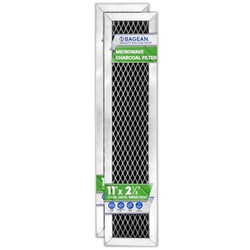 Bagean Microwave Charcoal Filter 11.02” x 2.52” for JX81D WB02X10943 GE Microwave Filter Replacement - This Carbon Filter Freshens and Filters Kitchen Air Entering the Over-the-Range Oven Vent Fan (2-Pack) - Image 1