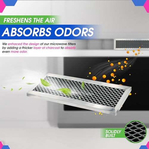Bagean Microwave Charcoal Filter 11.02” x 2.52” for JX81D WB02X10943 GE Microwave Filter Replacement - This Carbon Filter Freshens and Filters Kitchen Air Entering the Over-the-Range Oven Vent Fan (2-Pack) - Image 4