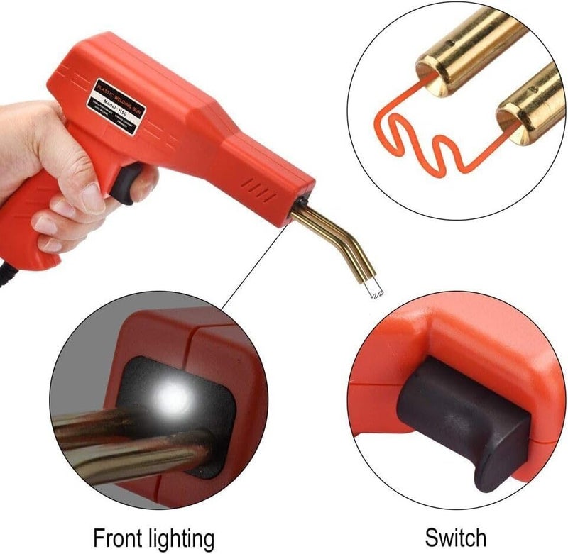 AZRMOH® 50W Plastic Welding Machine Kit with 200Pcs 4 Types of Staples, Plastic Welding Car Bumper Crack Repairing Hot Stapler Heating Kit Plastic Machine Gun Car Bumper Repair Kit - Image 2