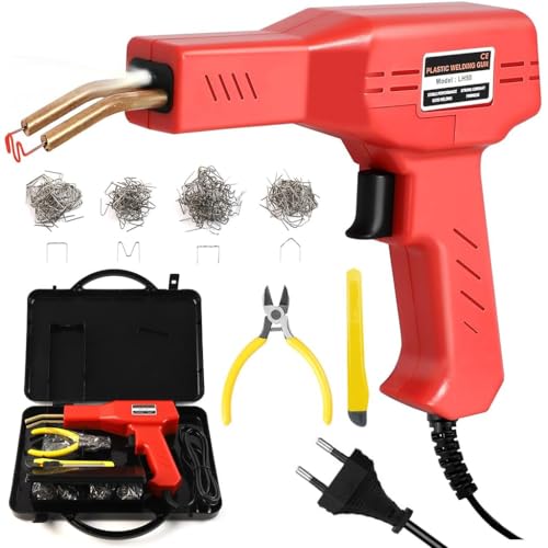 AZRMOH® 50W Plastic Welding Machine Kit with 200Pcs 4 Types of Staples, Plastic Welding Car Bumper Crack Repairing Hot Stapler Heating Kit Plastic Machine Gun Car Bumper Repair Kit - Image 1